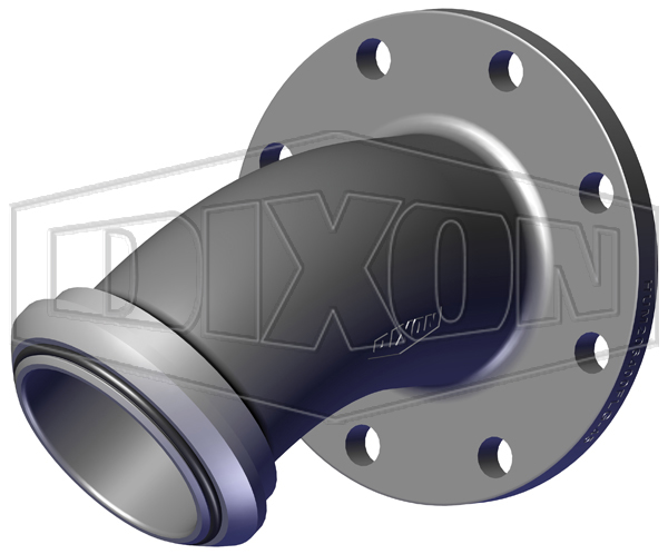 One-Piece Flange x Male Hammer Union 45° Elbow Adapter